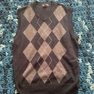 Navy blue and gray sweater vest